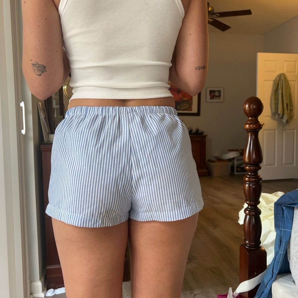 Blue Striped Women's Shorts